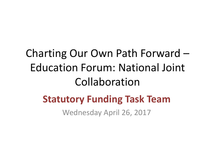 education forum national joint