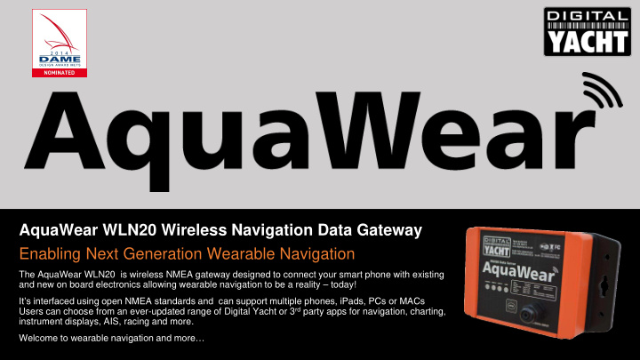 aquawear wln20 wireless navigation data gateway enabling