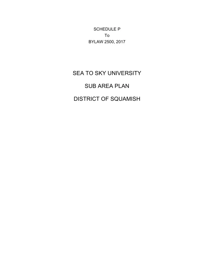 sea to sky university sub area plan district of squamish