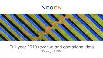 Full-year 2019 revenue and operational data  February 18, 2020  Disclaimer  This presentation