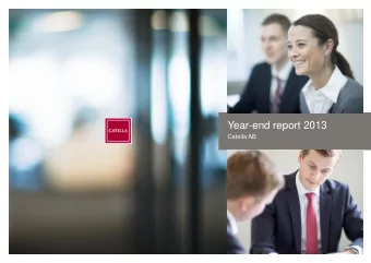 Year-end report 2013  Catella AB  Specialised financial advisory services and asset management