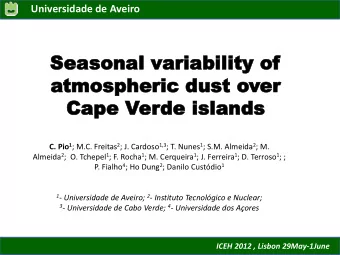 atmosp  tmospheric dust o  heric dust over  er  Cape V  Ca  pe Ver  erde islands  de islands C. Pio
