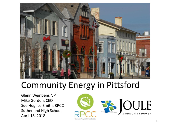 community energy in pittsford