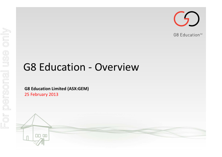 g8 education overview