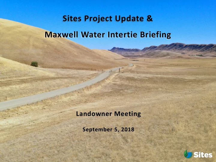 maxwell water intertie briefing