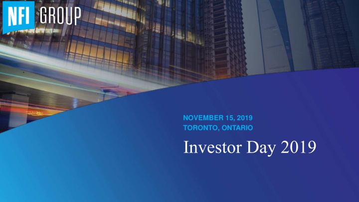 investor day 2019 agenda