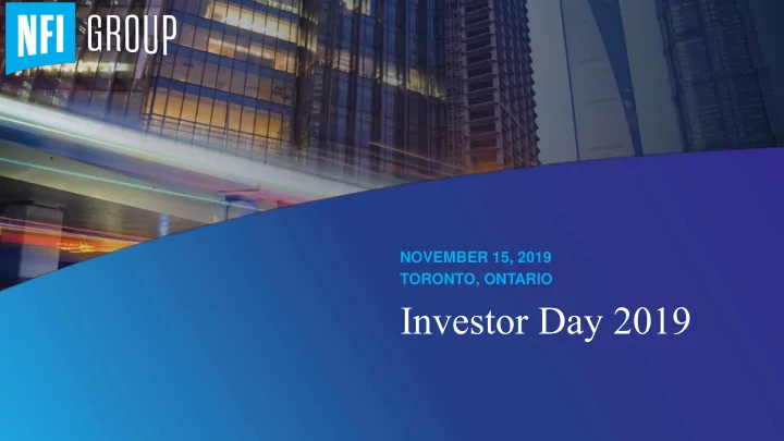 investor day 2019 agenda