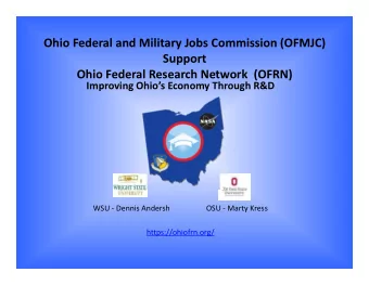 Ohio Federal and Military Jobs Commission (OFMJC)  Support  Ohio Federal Research Network  (OFRN)