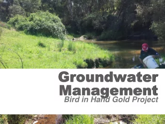 Groundwater  Management  Bird in Hand Gold Project TERRAMIN AUSTRALIA LIMITED  SLIDE No. 1