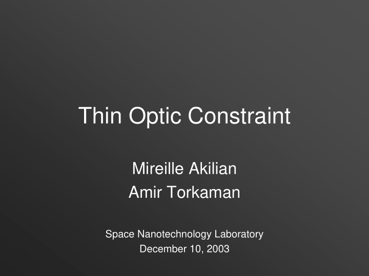 thin optic constraint