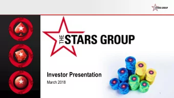 Investor Presentation  March 2018  1  Disclaimers  Disclaimer Regarding Market and Industry Data