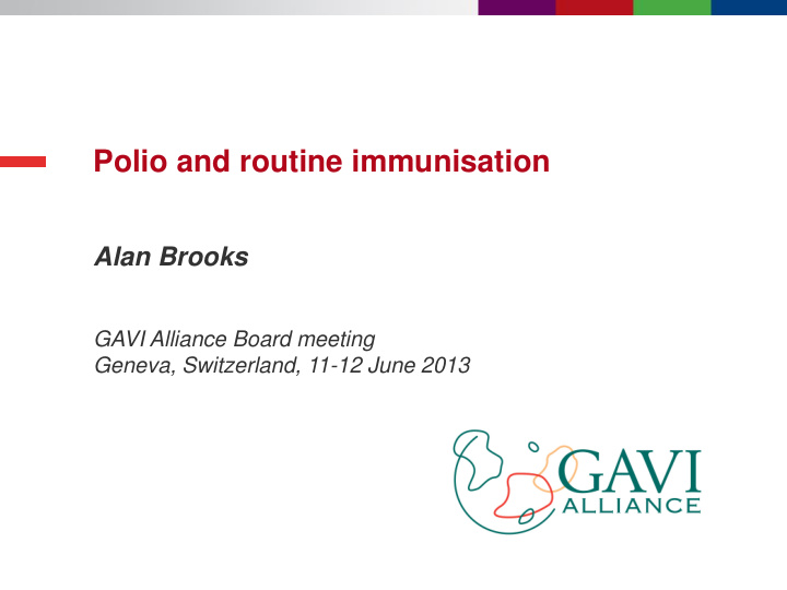polio and routine immunisation