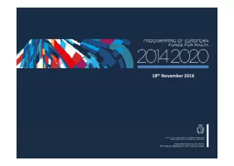 18 th November 2016 7 th May 2014  Update on the Internal Security Fund  Programme  Programme