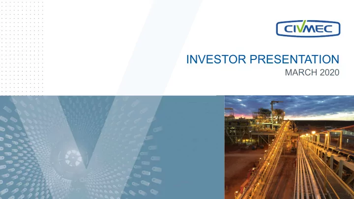 investor presentation