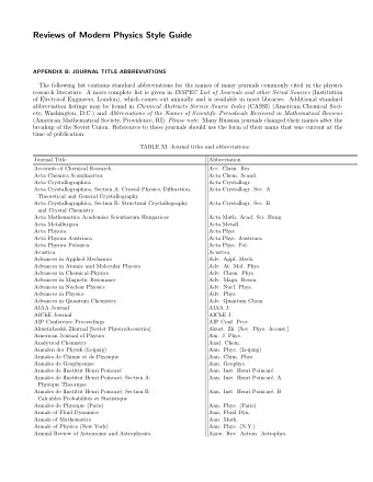 Reviews of Modern Physics Style Guide  APPENDIX B: JOURNAL TITLE ABBREVIATIONS  The following list