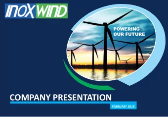 COMPANY PRESENTATION  FEBRUARY 2018  Disclaimer  The presentation is only for restricted