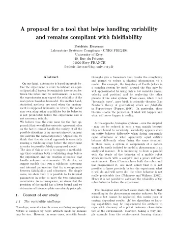 A proposal for a tool that helps handling variability  and remains compliant with falsifiability