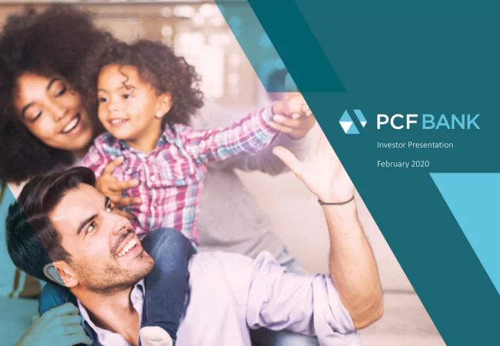investor presentation february 2020 disclaimer