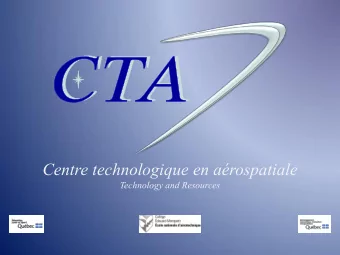 Centre technologique en arospatiale  Technology and Resources Equipments   Equipments  MORE