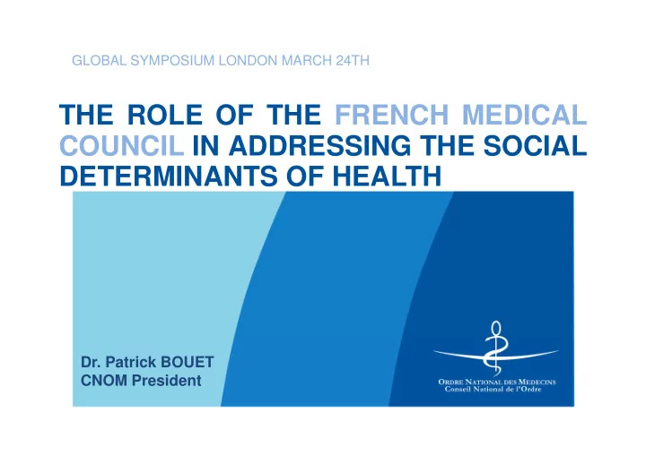 the role of the french medical council in addressing the