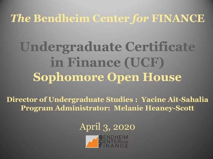 in finance ucf