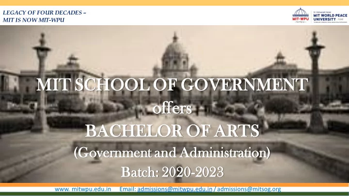 mit school ool of gover ernmen ment offer ers bachelor