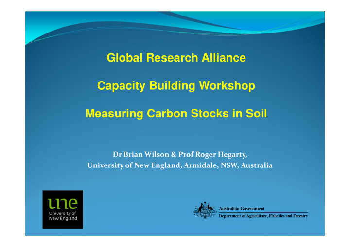 global research alliance capacity building workshop