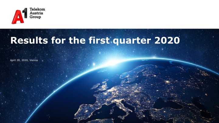 results for the first quarter 2020