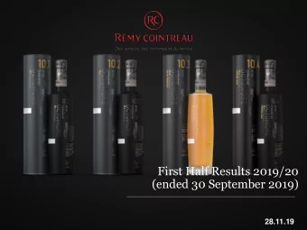 First Half Results 2019/20  (ended 30 September 2019)  28.11.19  Introduction  MARC HERIARD