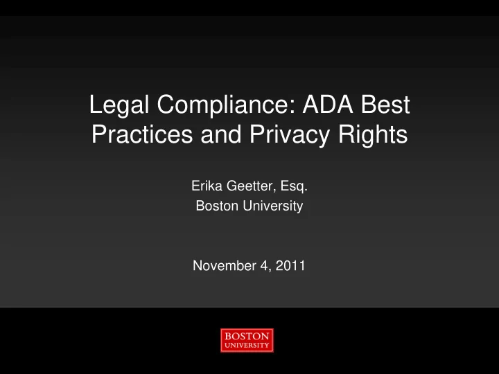 legal compliance ada best practices and privacy rights