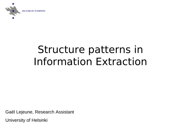 structure patterns in information extraction