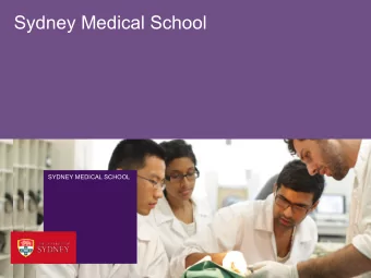 Sydney Medical School  SYDNEY MEDICAL SCHOOL Todays webinar  Bruce Robinson  Dean, Sydney