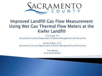 Sacramento County Department of Waste Management and Recycling  Jeremy Zuber, E.I.T.  Sacramento