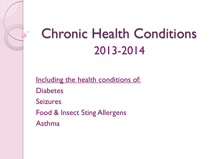 chronic health conditions
