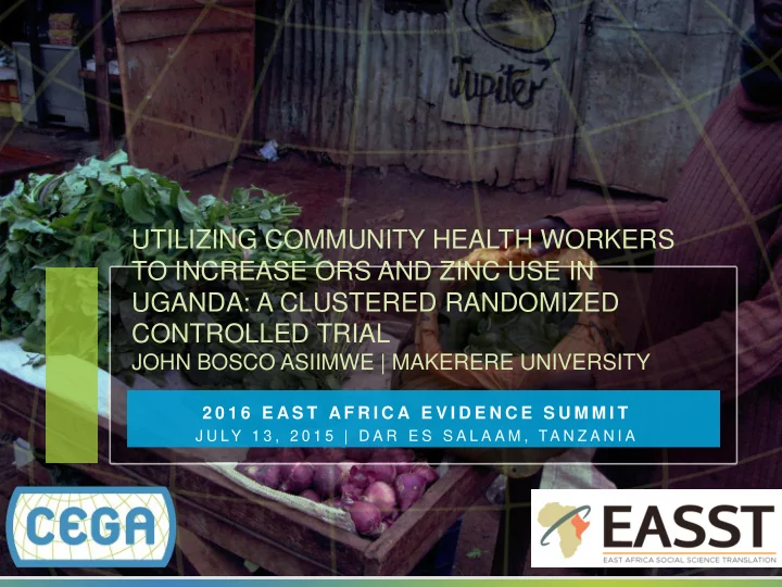 utilizing community health workers to increase ors and