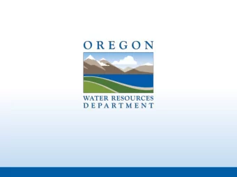 Rulemaking Update: Reclaimed  Water in Oregon  Kerri H. Cope  Water Management and Conservation
