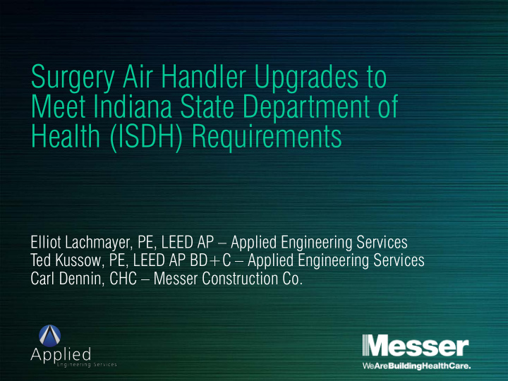 surgery air handler upgrades to meet indiana state