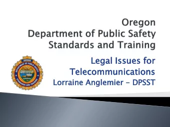 Lega  gal  l Is  Issu  sues  s fo  for  Telec  ecommu  ommunica  nications  tions  Lo  Lorr  rraine