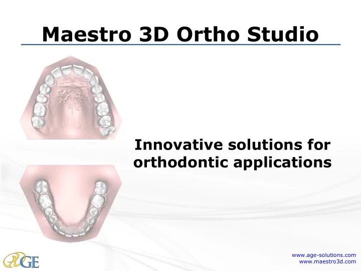 maestro 3d ortho studio