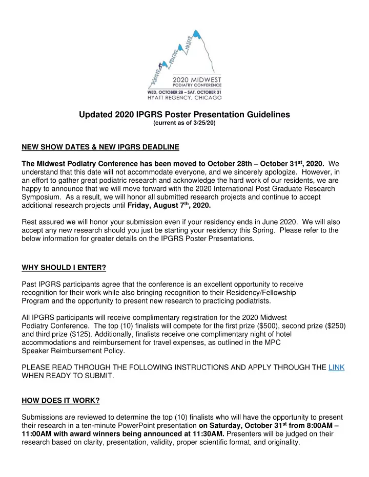 updated 2020 ipgrs poster presentation guidelines