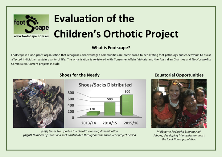 evaluation of the children s orthotic project