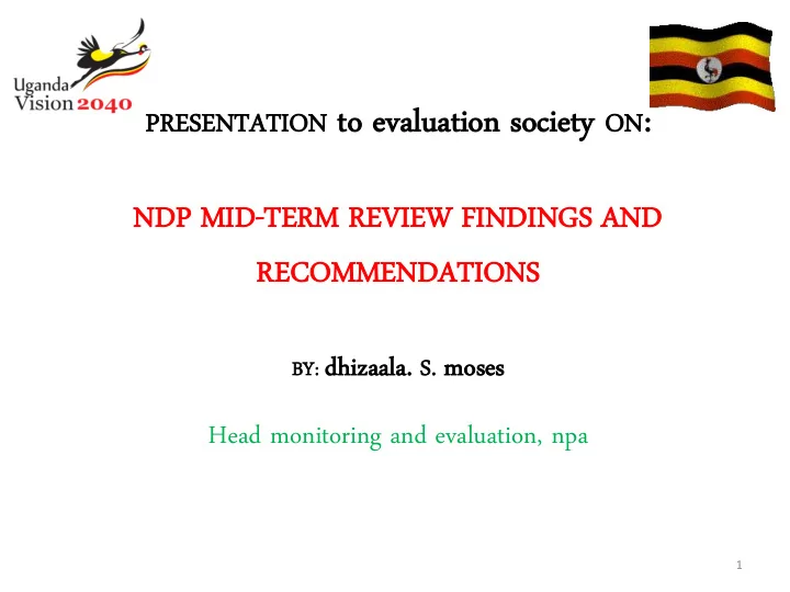 entation to ev evaluation tion societ ety