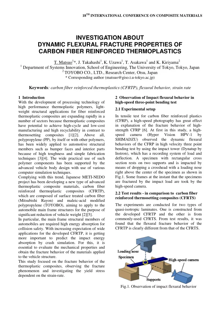 investigation about dynamic flexural fracture properties