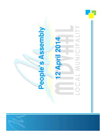 Peoples Assembly  12 April 2014  Cllr LS Botsoere  MMC:  Protection and HR  This portfolio