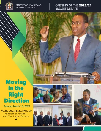 Tuesday March 10, 2020  The Hon. Nigel Clarke, DPhil., MP  Minister of  Finance  and  The  Public