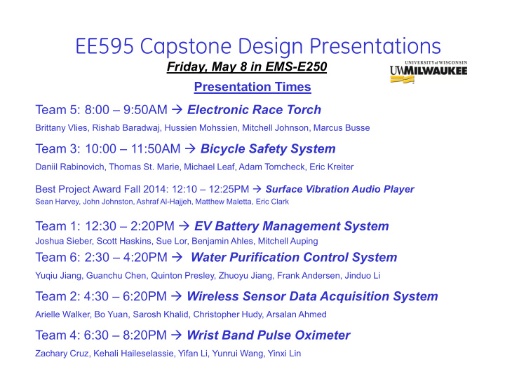 ee 595 capstone design ee595 capstone design presentations