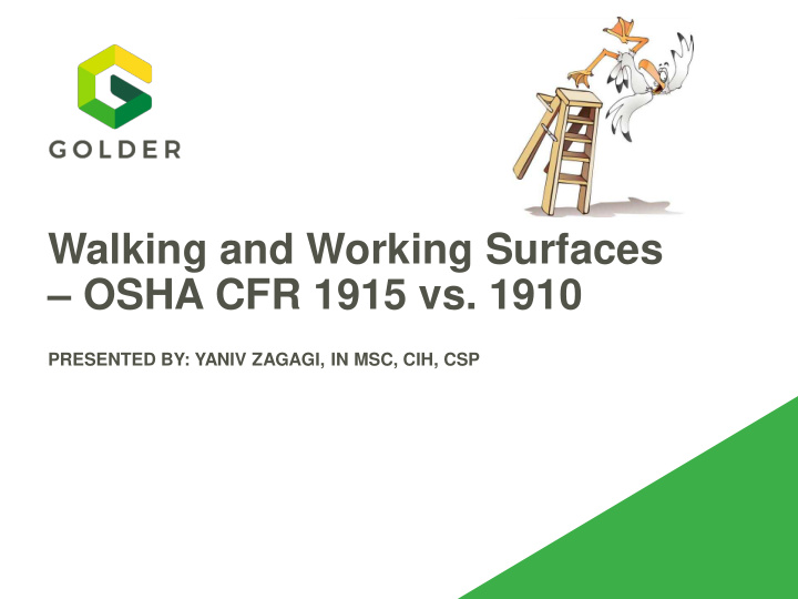 walking and working surfaces osha cfr 1915 vs 1910