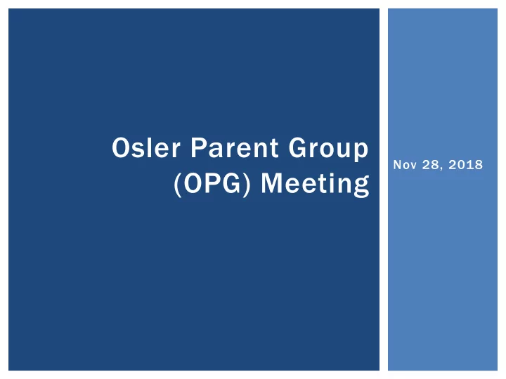 opg meeting welcome and introductions