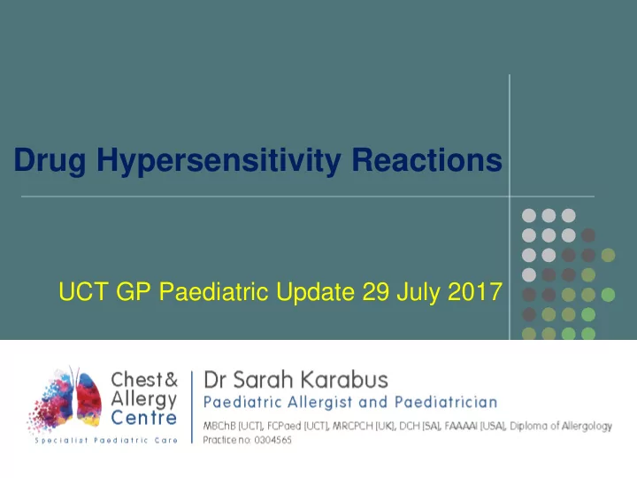 drug hypersensitivity reactions