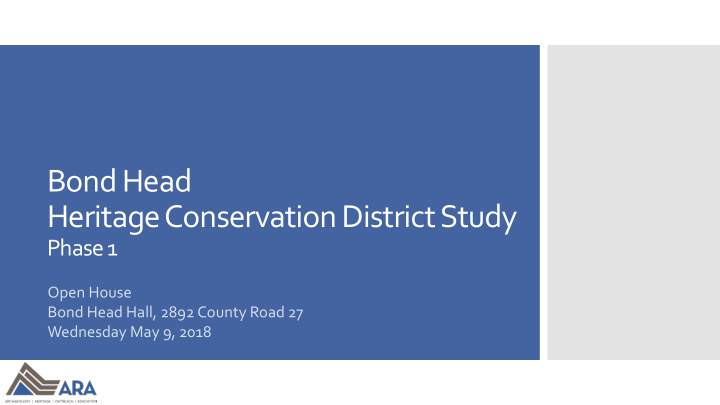 heritage conservation district study